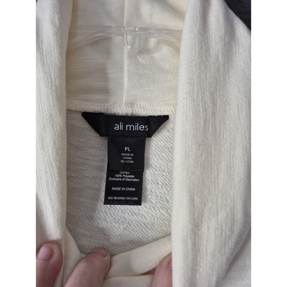 NWT ALI MILES Sz PL Ivory Cowl Neck Colorblock Lagenlook 3/4 Sleeves Tunic Top - Picture 8 of 11